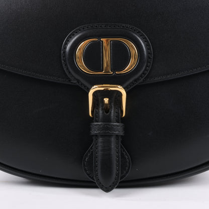 Christian Dior – Bobby – Mittlere Umhängetasche aus Kalbsleder mit Klappe in Schwarz