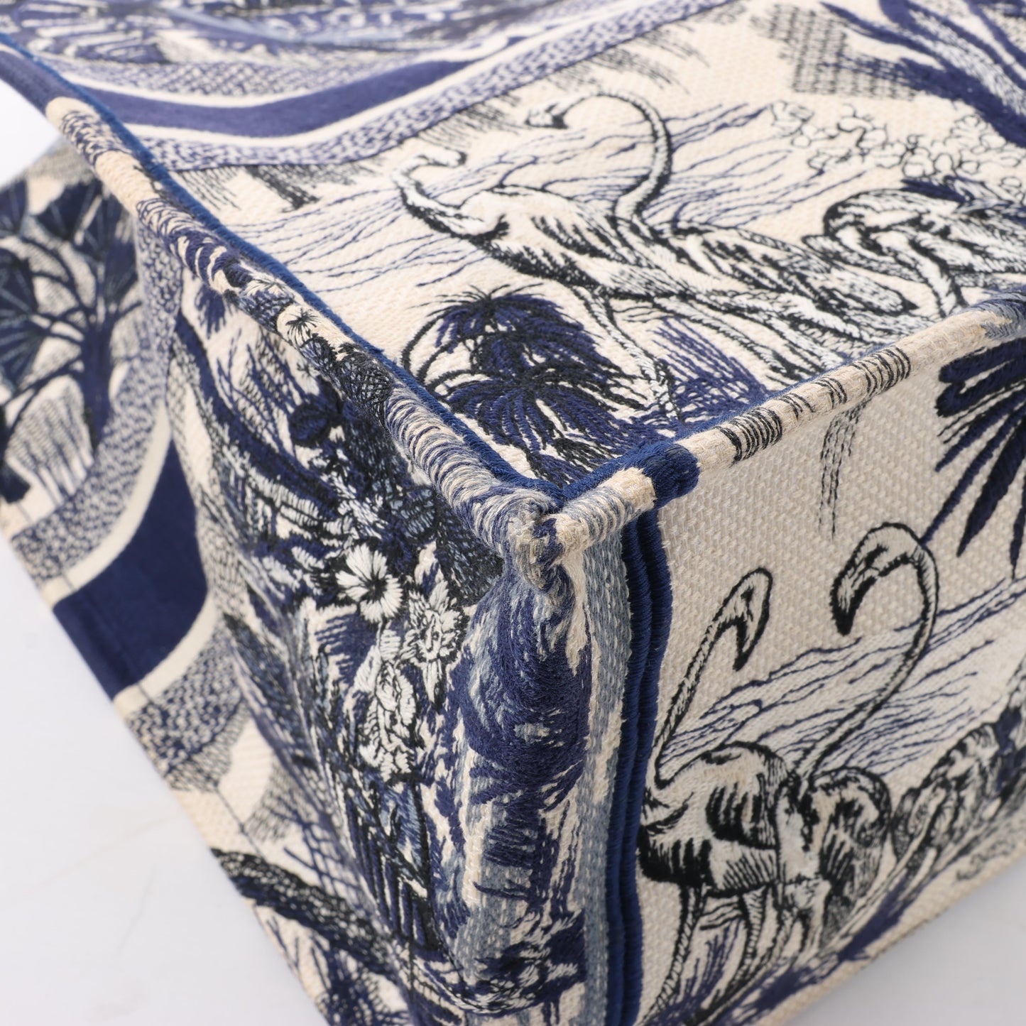 Christian Dior Book Tote, große Canvas-Tragetasche in Marineblau