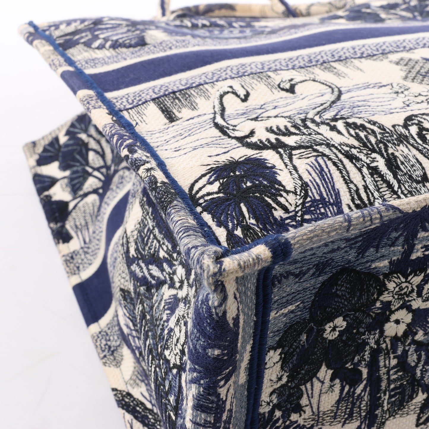 Christian Dior Book Tote, große Canvas-Tragetasche in Marineblau