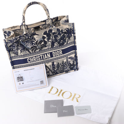 Christian Dior Book Tote, große Canvas-Tragetasche in Marineblau