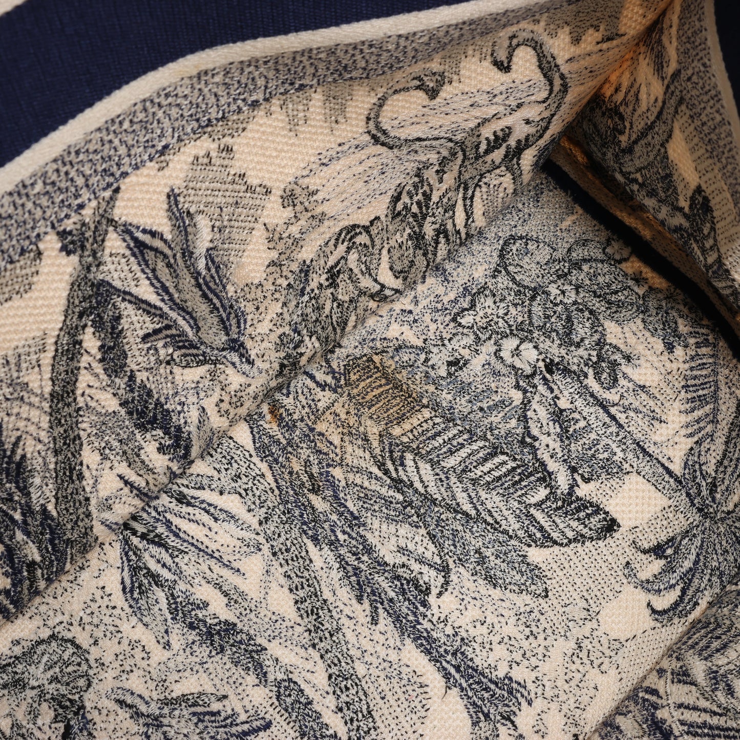Christian Dior Book Tote, große Canvas-Tragetasche in Marineblau