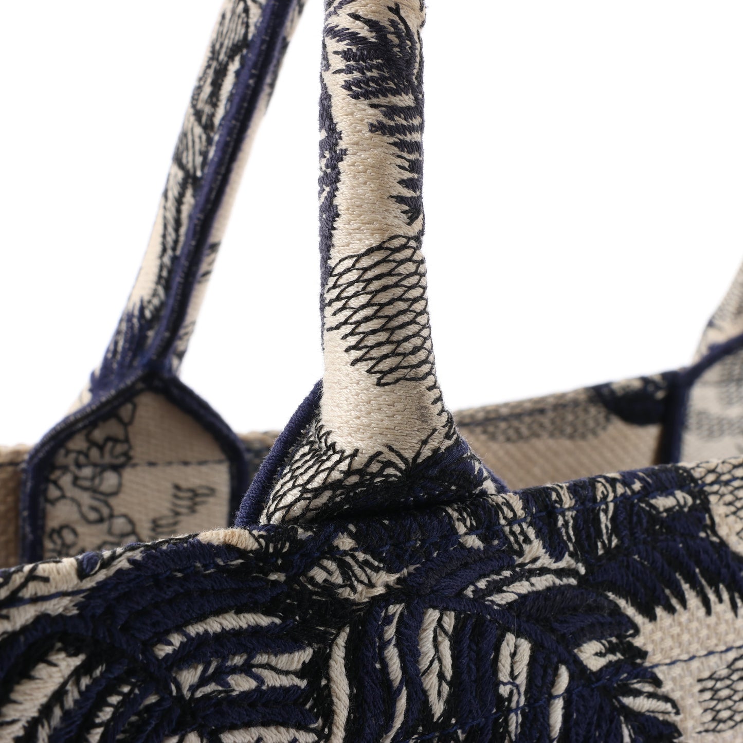 Christian Dior Book Tote, große Canvas-Tragetasche in Marineblau