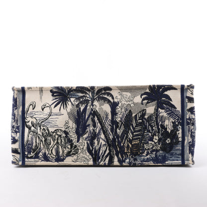 Christian Dior Book Tote, große Canvas-Tragetasche in Marineblau