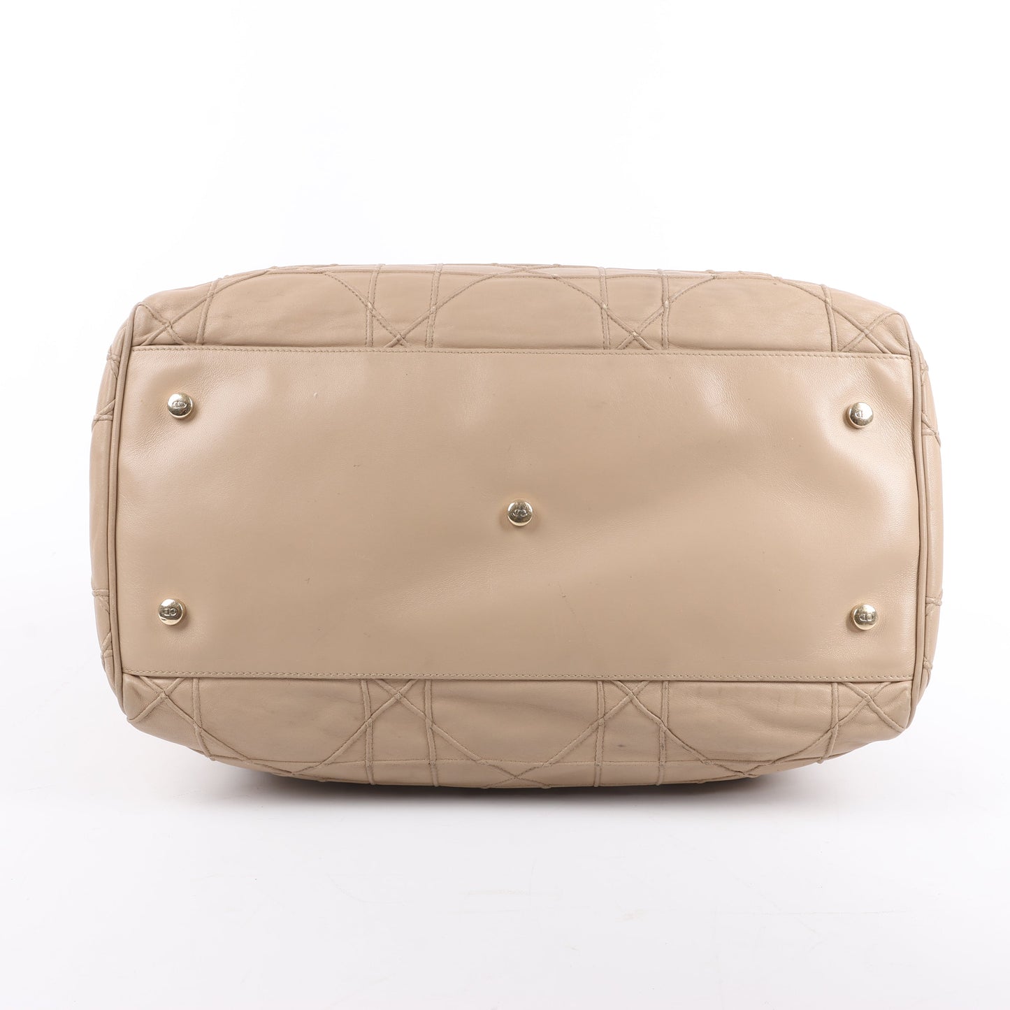 Christian Dior Granville Cannage Lederhandtasche in Beige