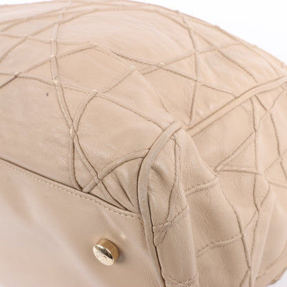 Christian Dior Granville Cannage Lederhandtasche in Beige