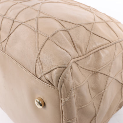 Christian Dior Granville Cannage Lederhandtasche in Beige