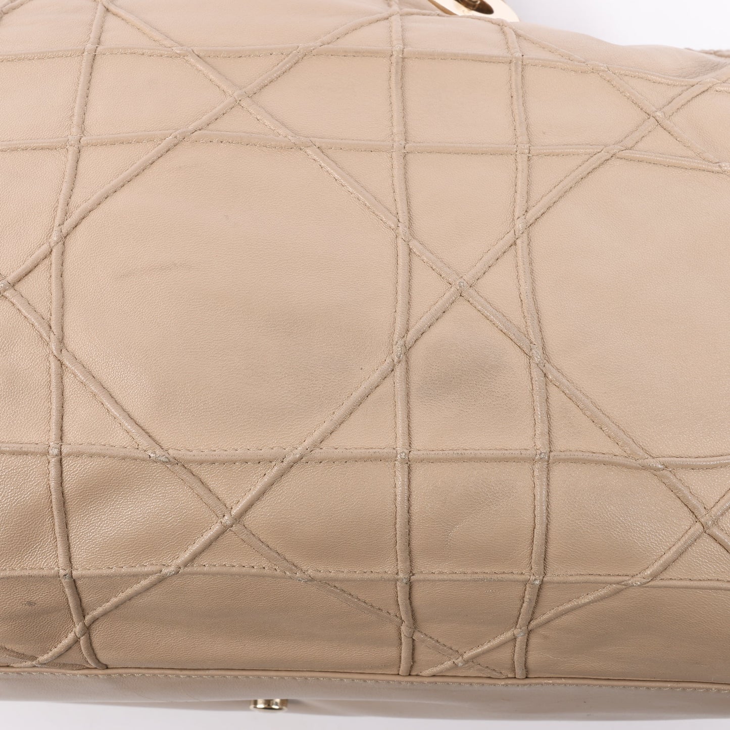 Christian Dior Granville Cannage Lederhandtasche in Beige