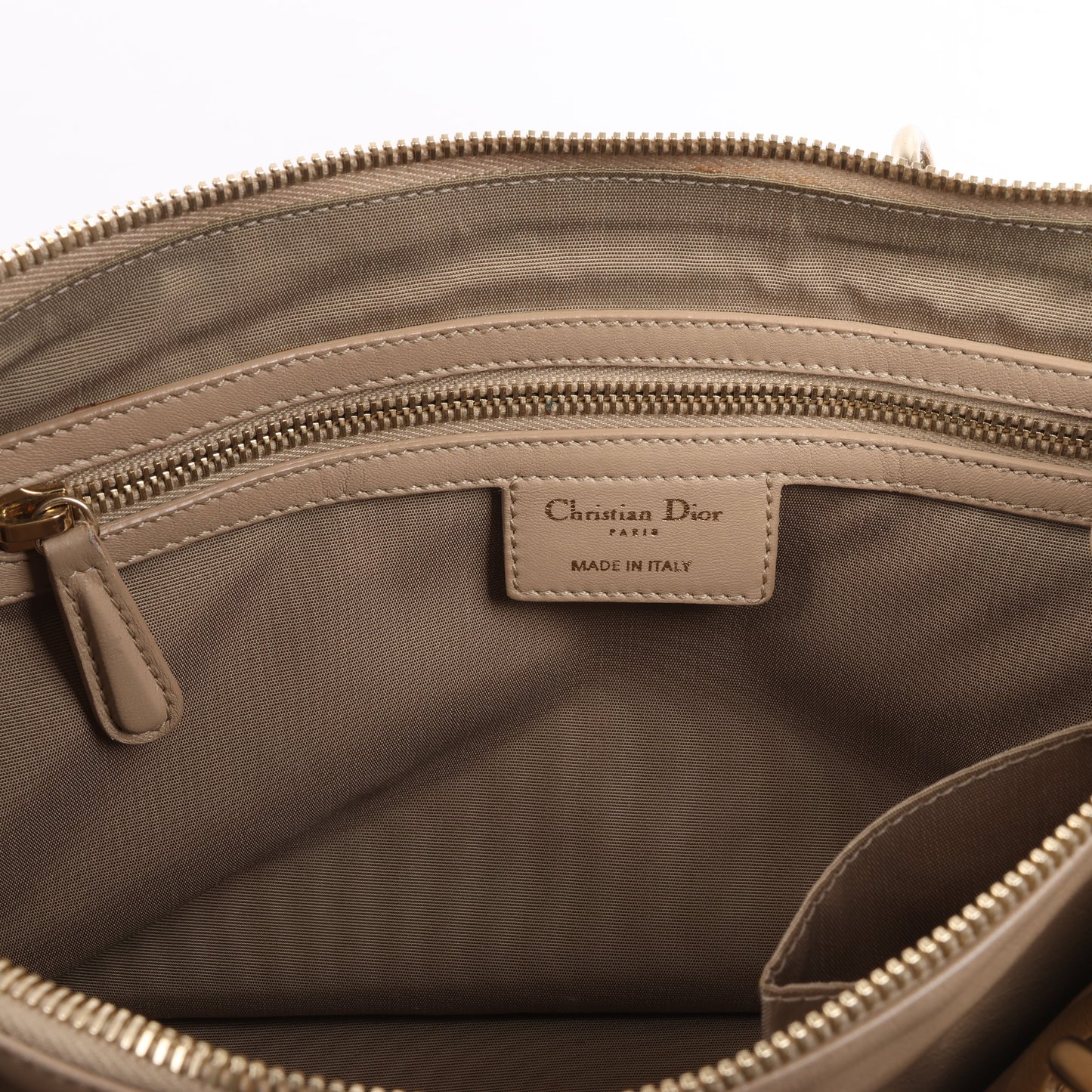 Christian Dior Granville Cannage Lederhandtasche in Beige