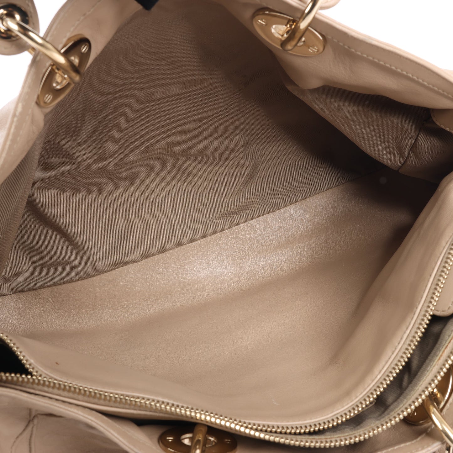 Christian Dior Granville Cannage Lederhandtasche in Beige