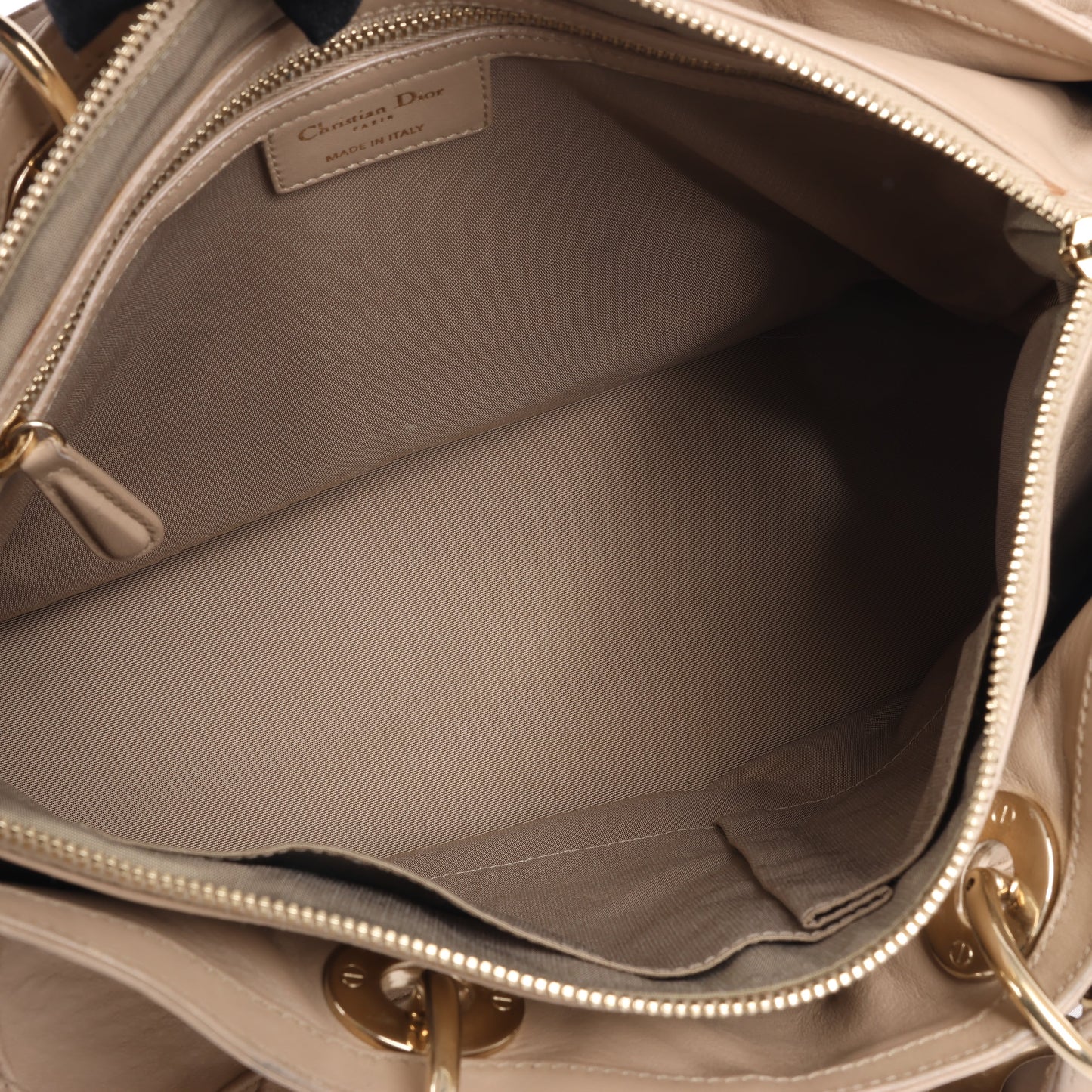 Christian Dior Granville Cannage Lederhandtasche in Beige