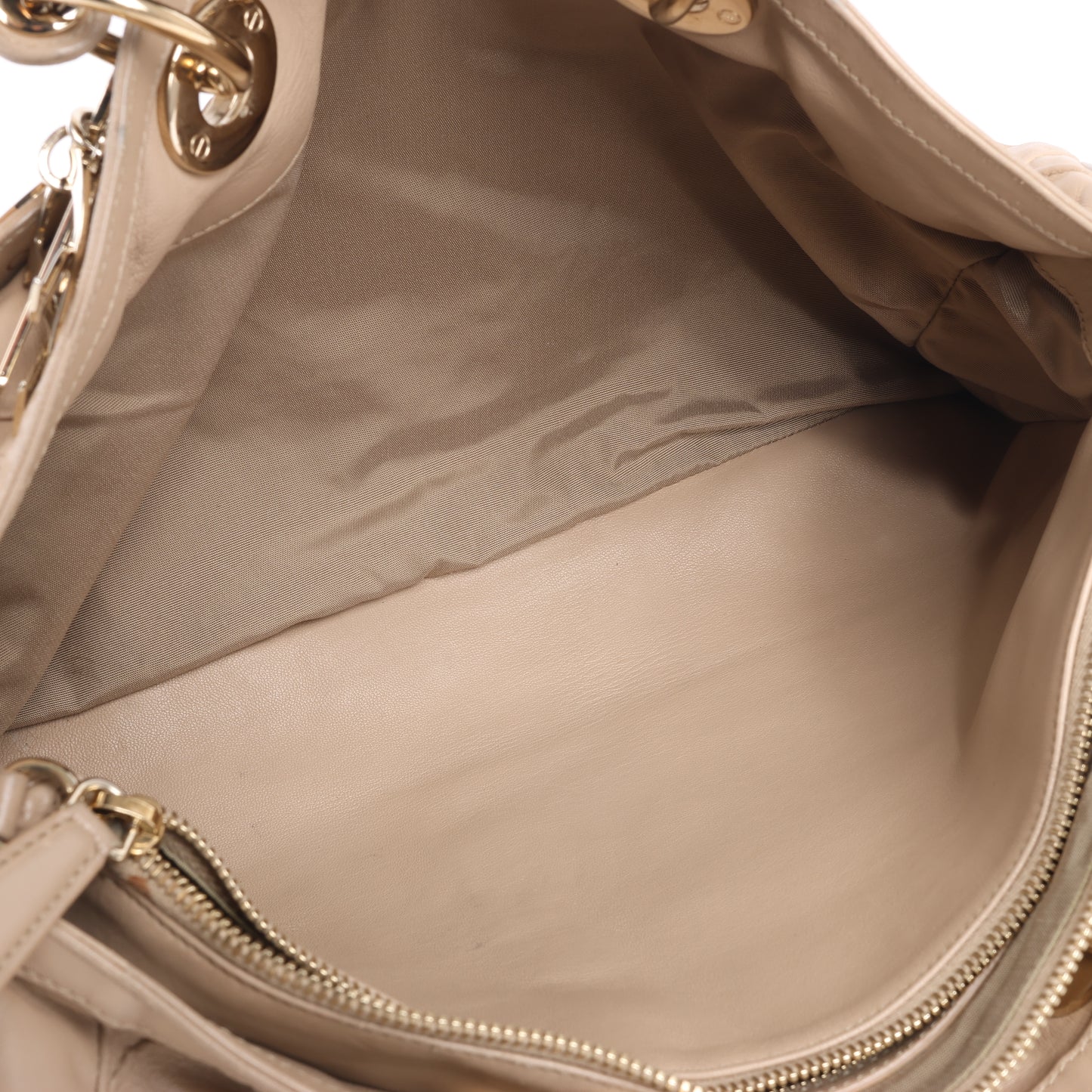 Christian Dior Granville Cannage Lederhandtasche in Beige
