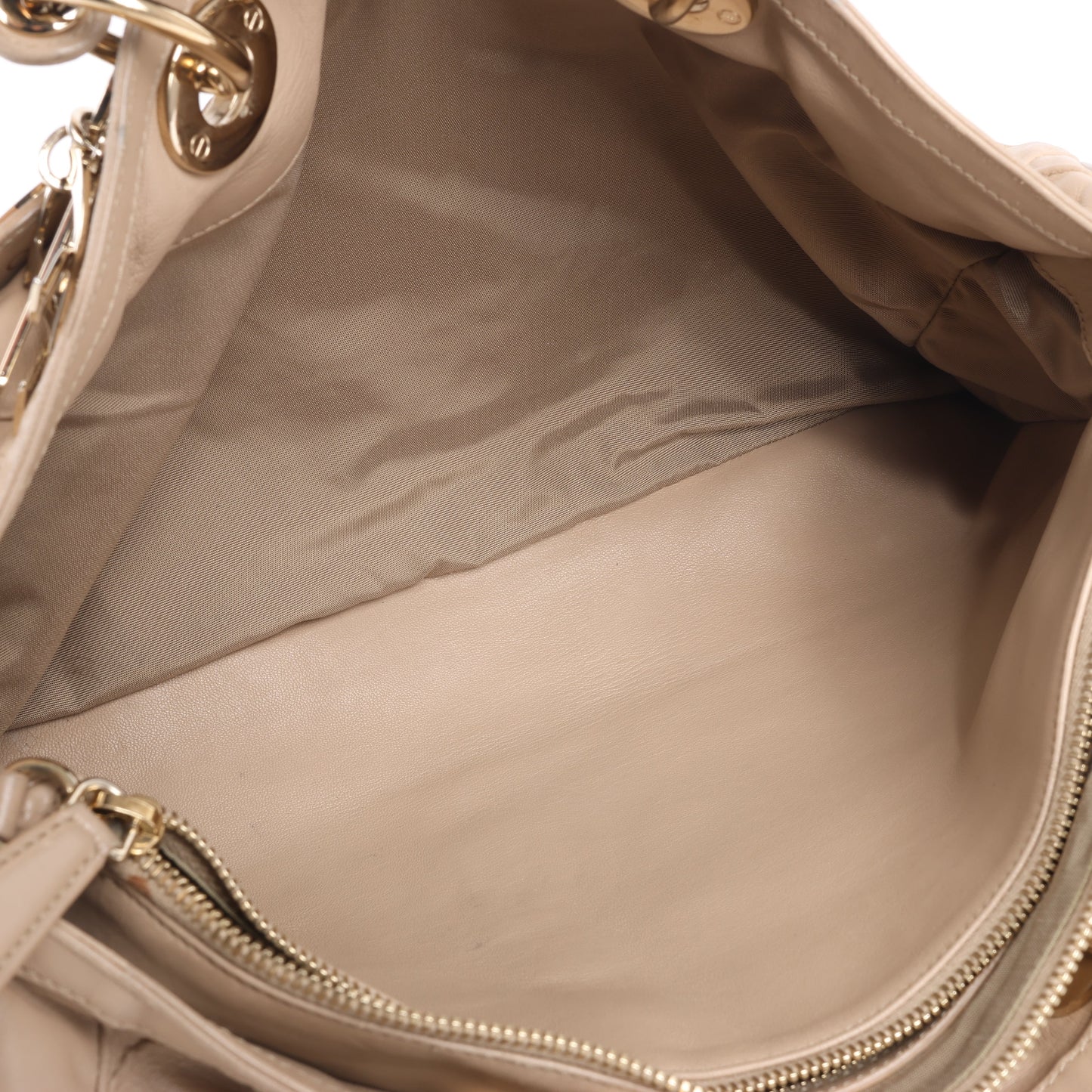 Christian Dior Granville Cannage Lederhandtasche in Beige