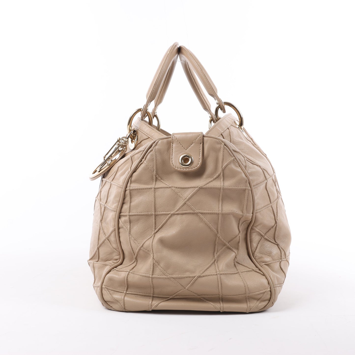 Christian Dior Granville Cannage Lederhandtasche in Beige