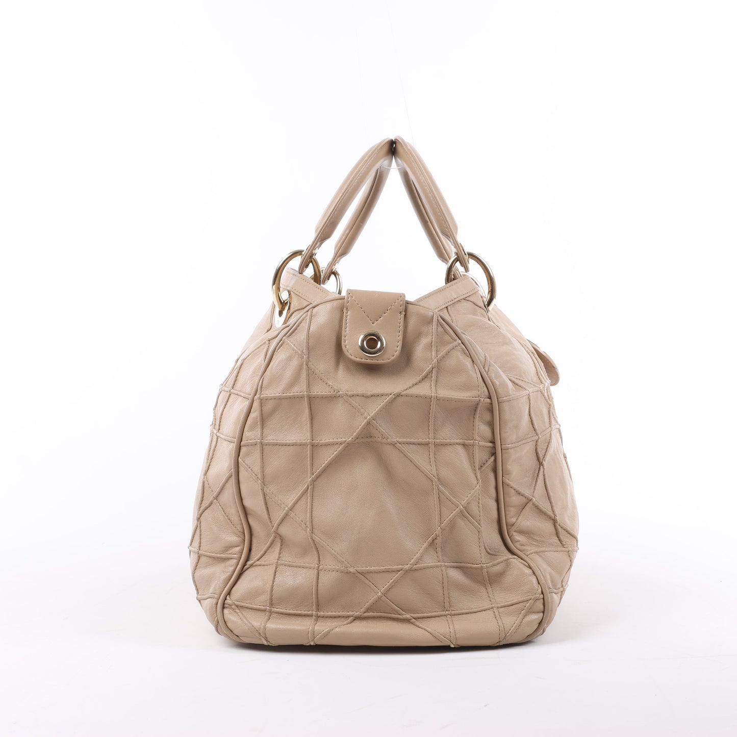 Christian Dior Granville Cannage Lederhandtasche in Beige