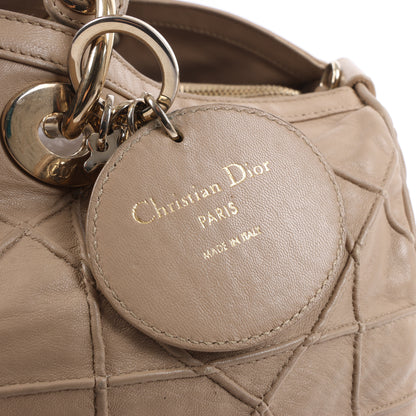 Christian Dior Granville Cannage Lederhandtasche in Beige