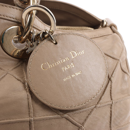 Christian Dior Granville Cannage Lederhandtasche in Beige