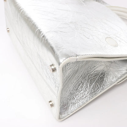 Christian Dior Diorever Medium Leather 2Way Handbag in Silver