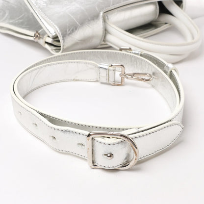 Christian Dior Diorever Medium Leather 2Way Handbag in Silver