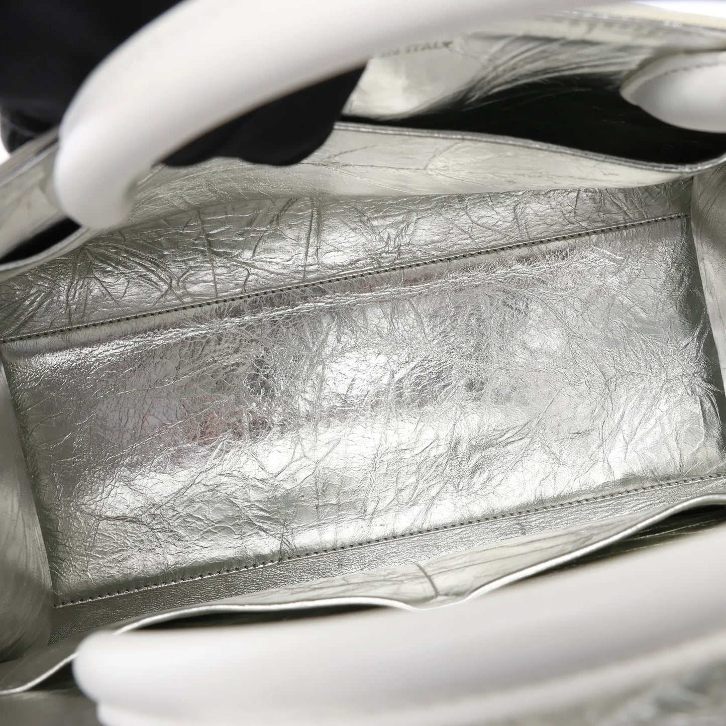 Christian Dior Diorever Medium Leather 2Way Handbag in Silver