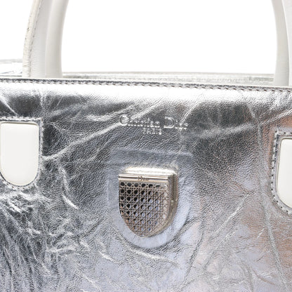 Christian Dior Diorever Medium Leather 2Way Handbag in Silver