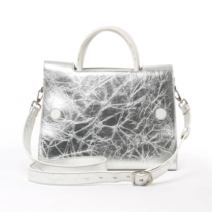 Christian Dior Diorever Medium Leather 2Way Handbag in Silver