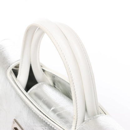 Christian Dior Diorever Medium Leather 2Way Handbag in Silver