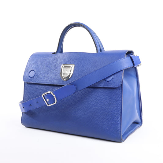 Christian Dior Diorever – Mittlere 2-Wege-Handtasche aus Leder in Blau
