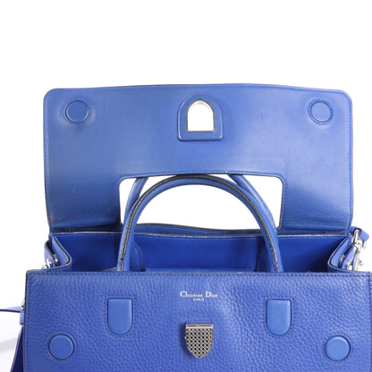 Christian Dior Diorever – Mittlere 2-Wege-Handtasche aus Leder in Blau