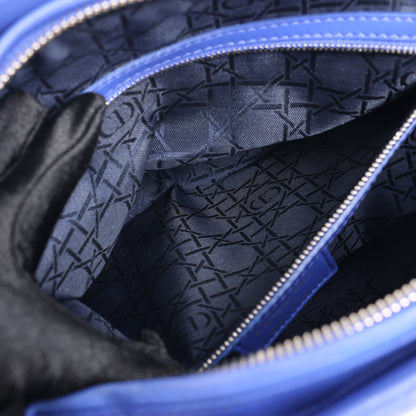 Christian Dior – Große Handtasche „Lady Dior“ aus blauem Leder „Cannage“