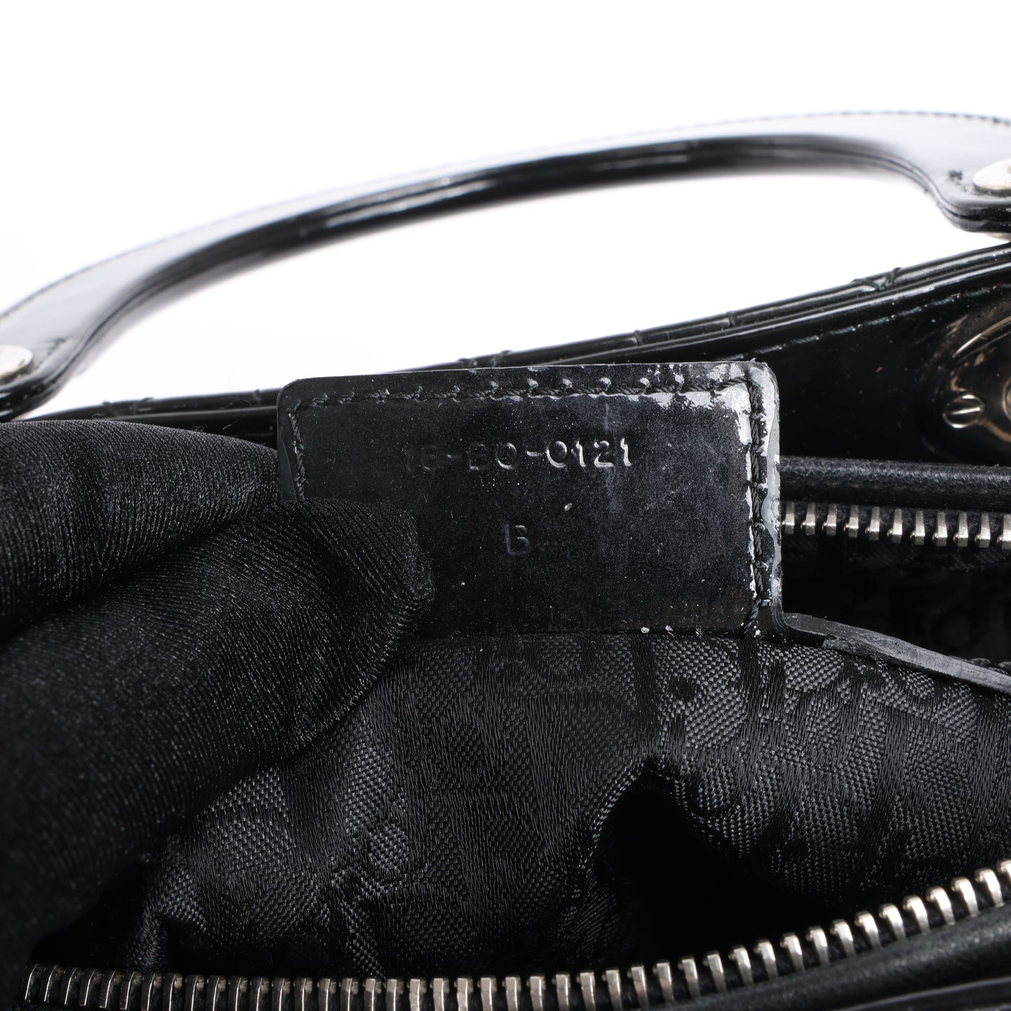 Christian Dior – Große Cannage-Handtasche aus Lackleder in Schwarz