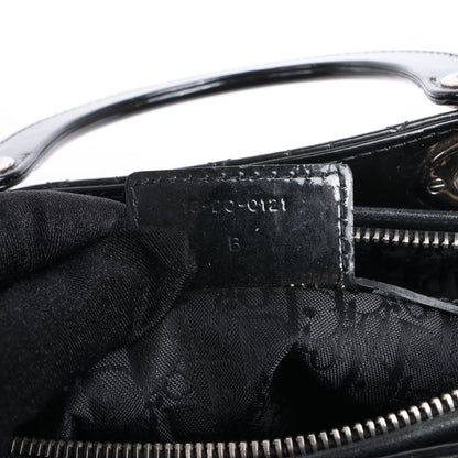 Christian Dior – Große Cannage-Handtasche aus Lackleder in Schwarz