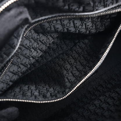 Christian Dior – Große Cannage-Handtasche aus Lackleder in Schwarz
