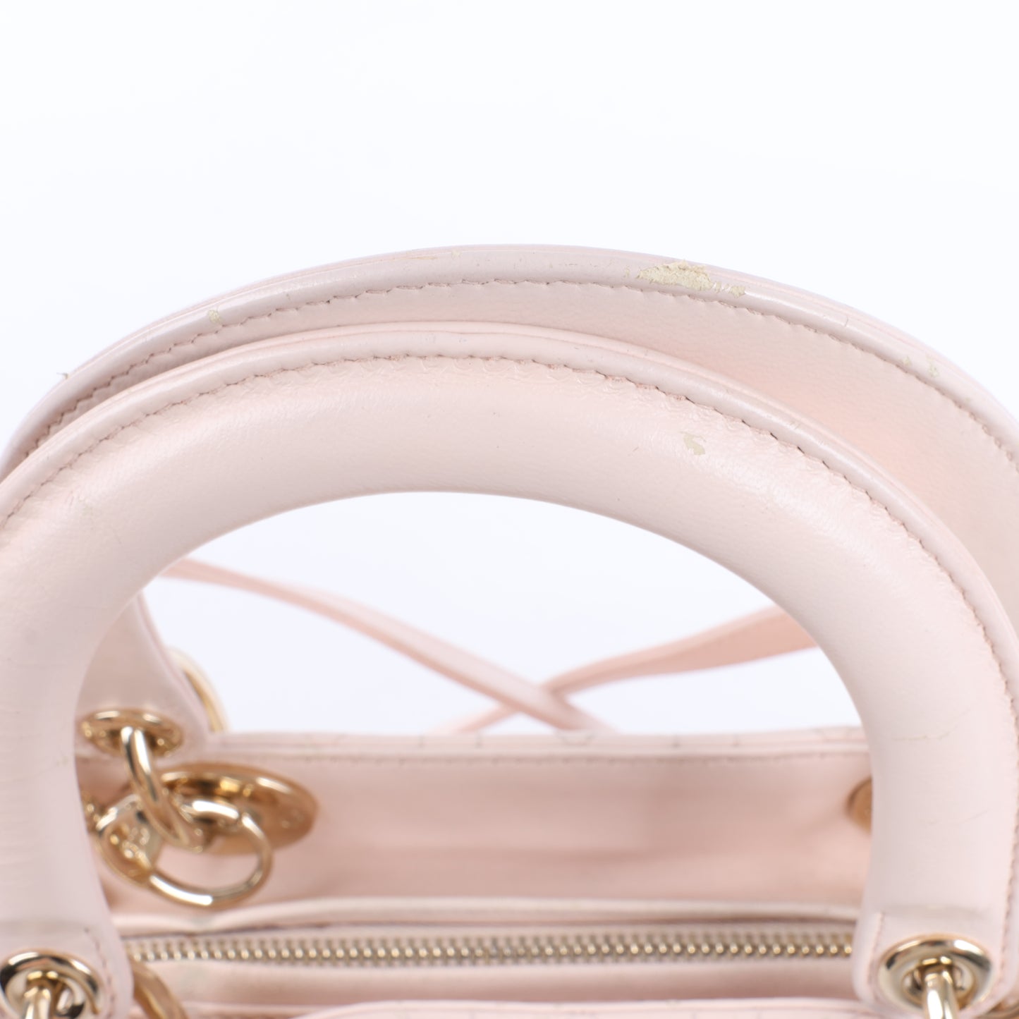 Christian Dior Lady Dior Cannage Große 2-Wege-Handtasche aus Leder in Hellrosa