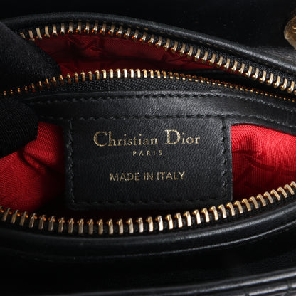 Christian Dior Lady Dior Cannage Leder Mittlere 2Way Handtasche in Schwarz