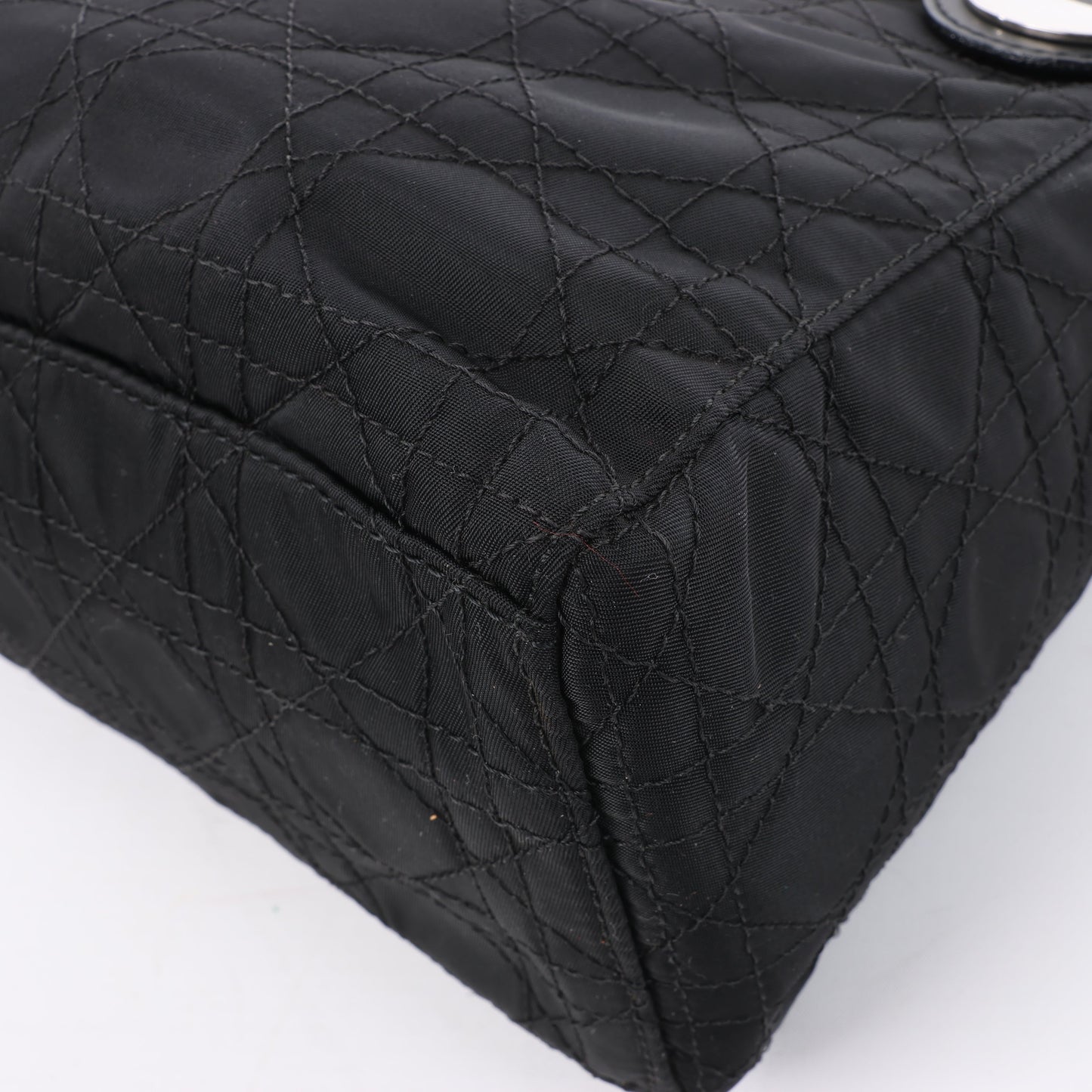 Christian Dior – Lady Dior – Cannage – Nylon-Handtasche in Schwarz