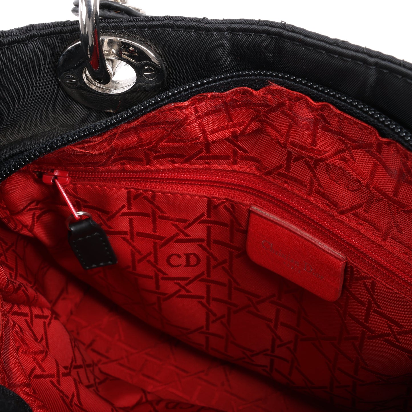 Christian Dior – Lady Dior – Cannage – Nylon-Handtasche in Schwarz