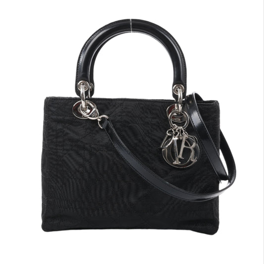 Christian Dior – Lady Dior – Cannage – Nylon-Handtasche in Schwarz