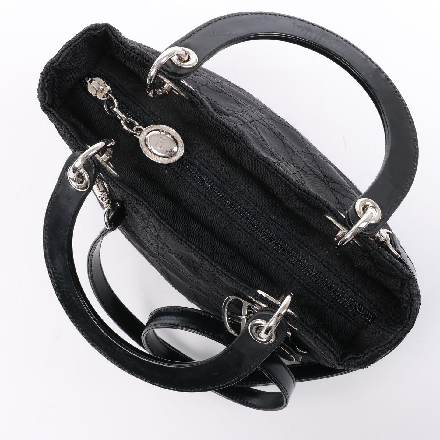 Christian Dior – Lady Dior – Cannage – Nylon-Handtasche in Schwarz