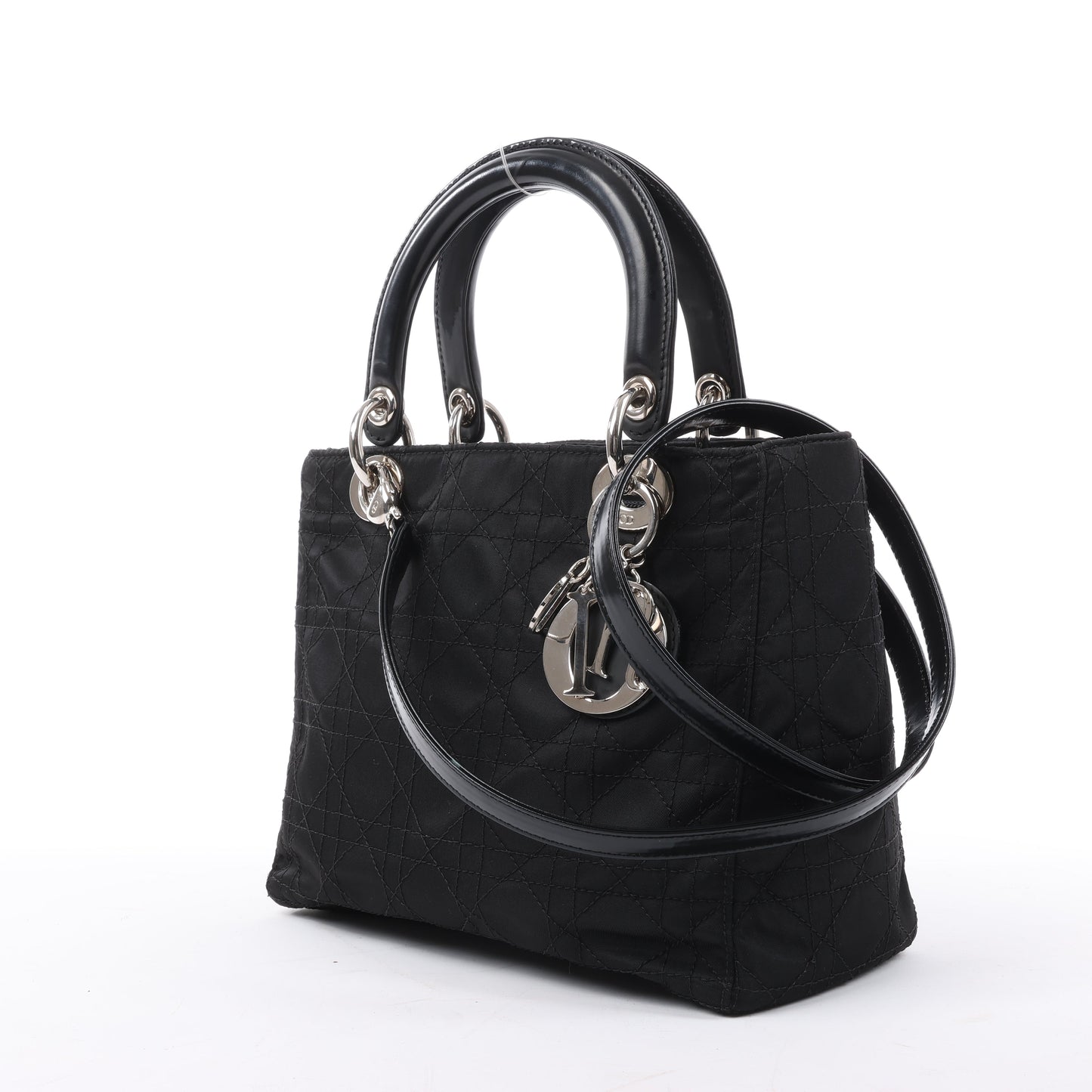Christian Dior – Lady Dior – Cannage – Nylon-Handtasche in Schwarz