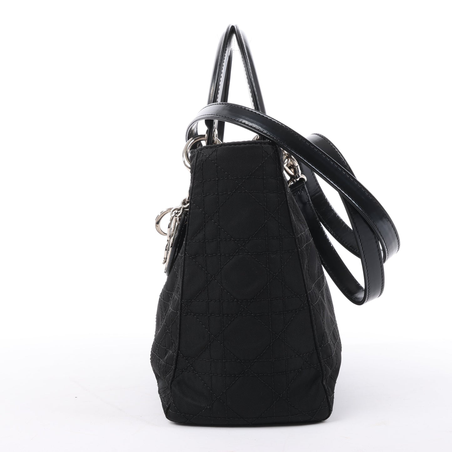 Christian Dior – Lady Dior – Cannage – Nylon-Handtasche in Schwarz