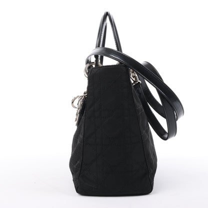 Christian Dior – Lady Dior – Cannage – Nylon-Handtasche in Schwarz