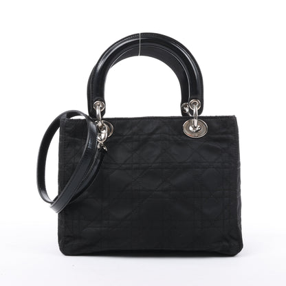 Christian Dior – Lady Dior – Cannage – Nylon-Handtasche in Schwarz