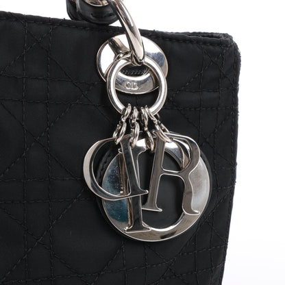 Christian Dior – Lady Dior – Cannage – Nylon-Handtasche in Schwarz