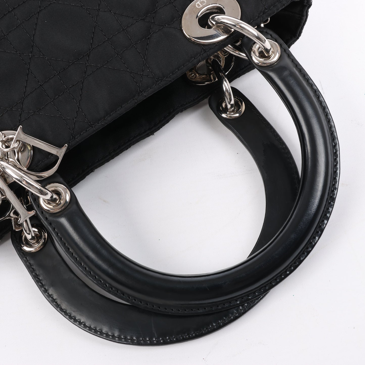 Christian Dior – Lady Dior – Cannage – Nylon-Handtasche in Schwarz