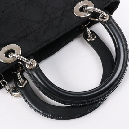 Christian Dior – Lady Dior – Cannage – Nylon-Handtasche in Schwarz