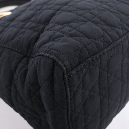 Christian Dior Lady Dior Cannage Nylon Handbag in Black