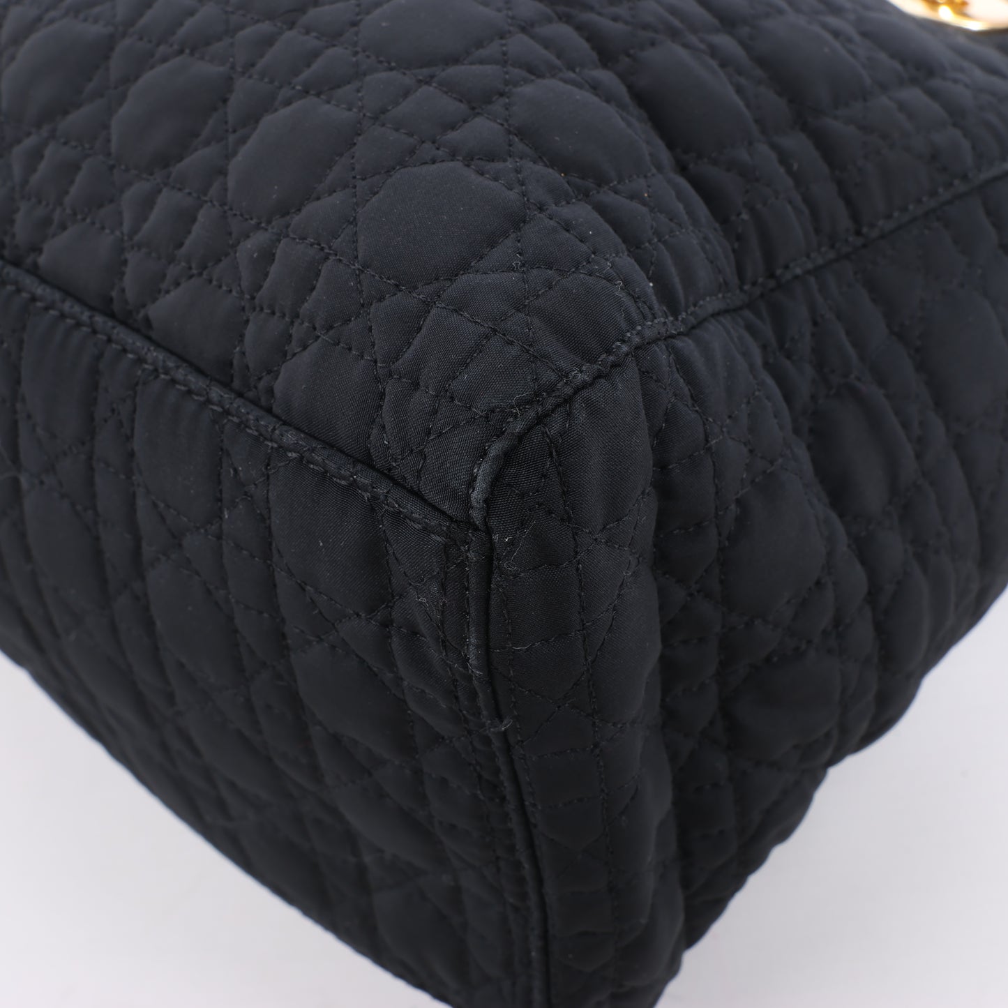 Christian Dior – Lady Dior – Cannage – Nylon-Handtasche in Schwarz