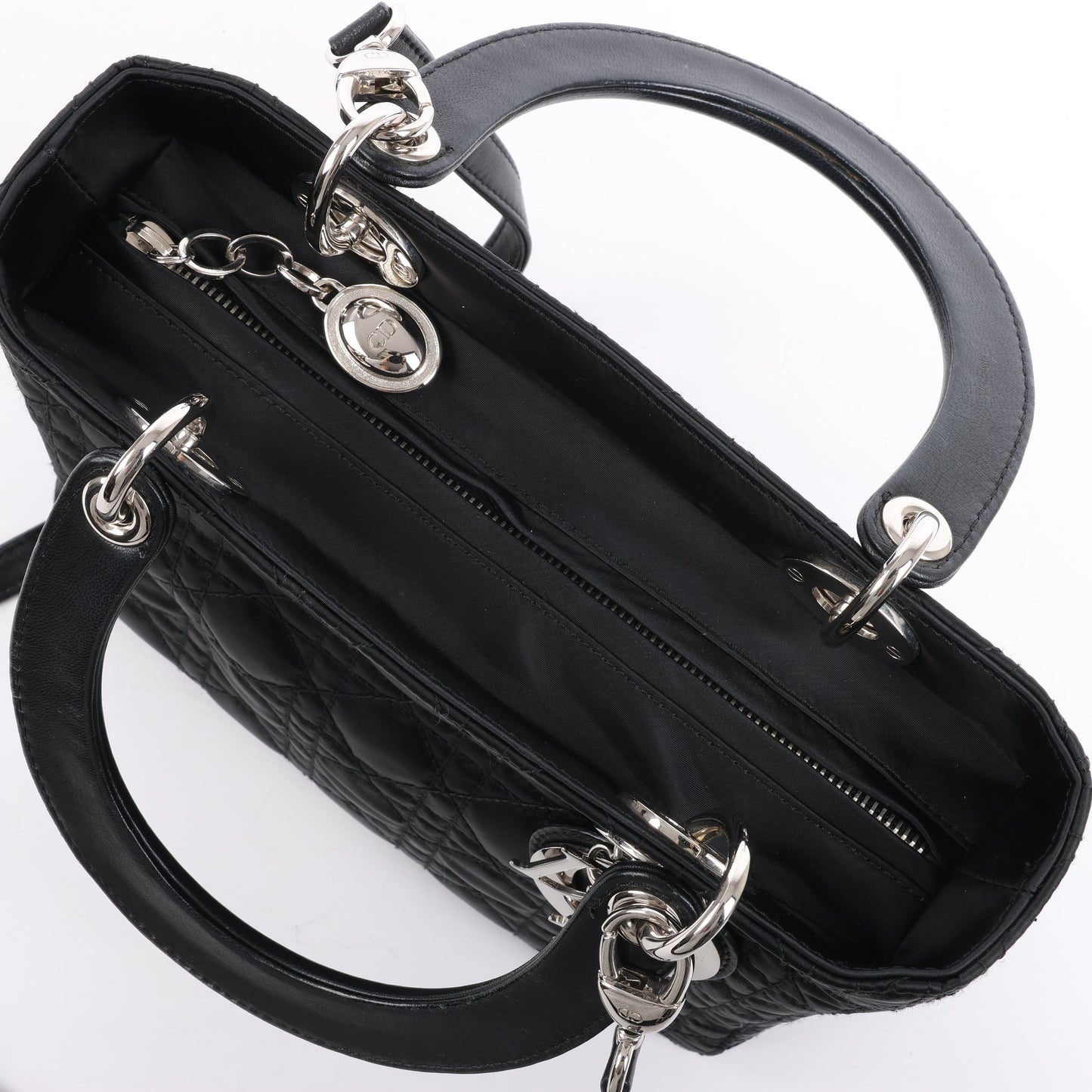Christian Dior – Lady Dior – Cannage – Nylon-Handtasche in Schwarz