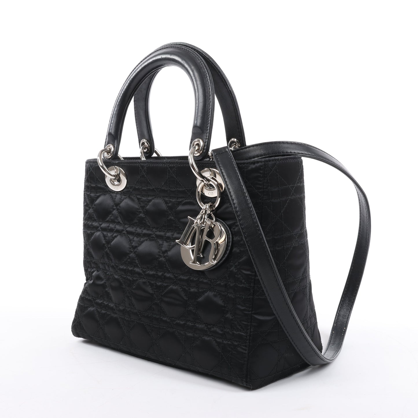 Christian Dior – Lady Dior – Cannage – Nylon-Handtasche in Schwarz