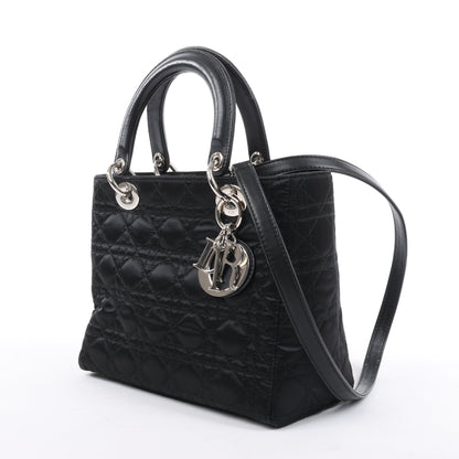 Christian Dior – Lady Dior – Cannage – Nylon-Handtasche in Schwarz